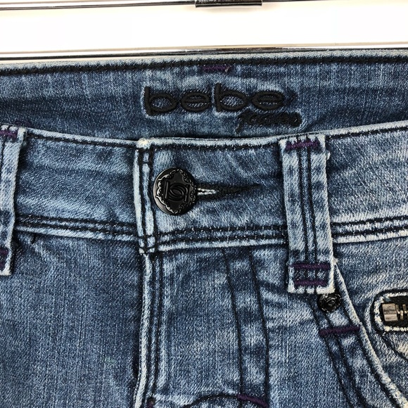 BEBE RHINESTONE SKINNY JEANS SZ 26 - Picture 5 of 8